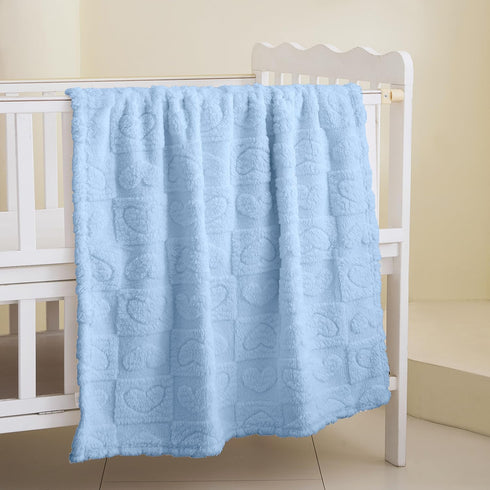Cozy 30"x40", Soft Fleece Baby Blanket Heart Checkered Pattern Fluffy Plush Receiving Blanket for Newborn Infant
