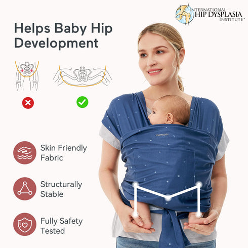 Momcozy 8-35 lbs, Baby Wrap Carrier, Ergonomic Infant Slings for Newborn to Toddler Adjustable Baby Wrap for Adult Fits