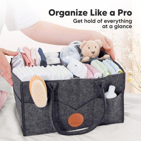 KeaBabies Portable Diaper Changing Pad and Diaper Caddy Organizer - Travel Diaper Change Mat - Baby Organizer