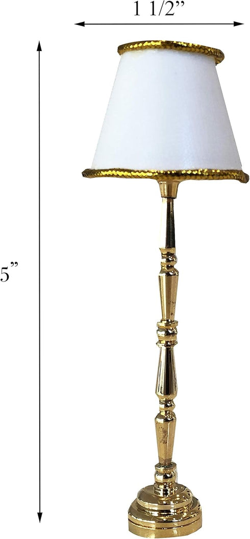 Mini Dollhouse Floor Lamp, LED Miniature Lighting for Dolls House Decor, Battery Operated Functional Light Accessories