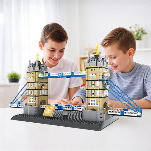 LQPFBSM Sets 969PCS London Twin Tower Bridge Building Blocks London Architecture Building Kits Famous Landmark Model