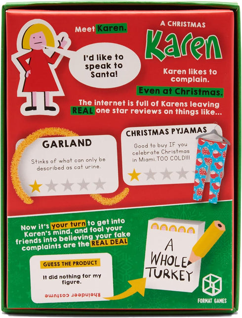 A Christmas Karen Party Game - Hilarious Bluffing Game with One-Star Reviews for Family Game Night, 3-10 Players