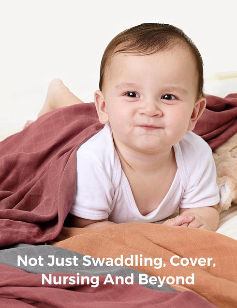 Momcozy 4-Pack 47"x47", Muslin Swaddle Blankets, Breathable and Skin-Friendly Receiving Blankets, Swaddle Blanket