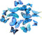 Somotersea 24Pcs 3D Butterfly Wall Decor, Removable Decoration for Girls Room & Birthday Party, Blue