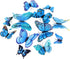 Somotersea 24Pcs 3D Butterfly Wall Decor, Removable Decoration for Girls Room & Birthday Party, Blue