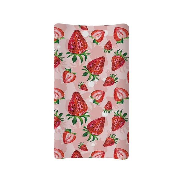 Cute Red Strawberry Print Diaper Changing Pad Covers - Soft Cozy Breathable Sheets for Baby Boys and Girls, 32"x16"