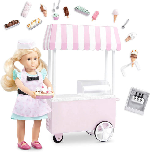 Lori Mini Doll & Ice Cream Cart, Clothes & Accessories for 6-Inch Dolls, Toys for Kids 3 Years +