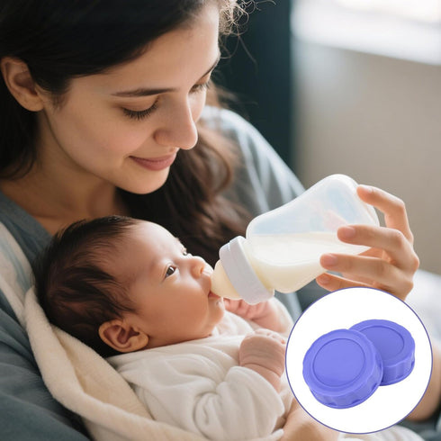 Penitue 6pcs Baby Bottle Caps for Pigeon & Lansinoh Bottles, Leak Proof Travel and Storage Replacement Tops Lids Covers