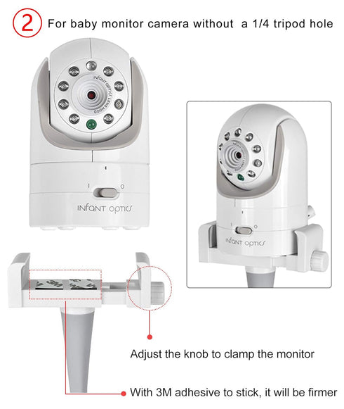 Baby Monitor Mount Camera Shelf for Infant Optics DXR 8 & DXR-8 Pro, Universal Holder for Crib or Furniture