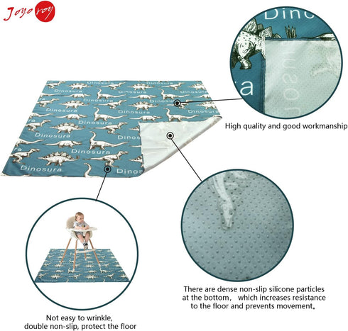 135x140 cm Joyo roy Floor Mat Splat Mat High Chair Mat Waterproof Mat Play Mat for Toddlers Splat Mat for Under High