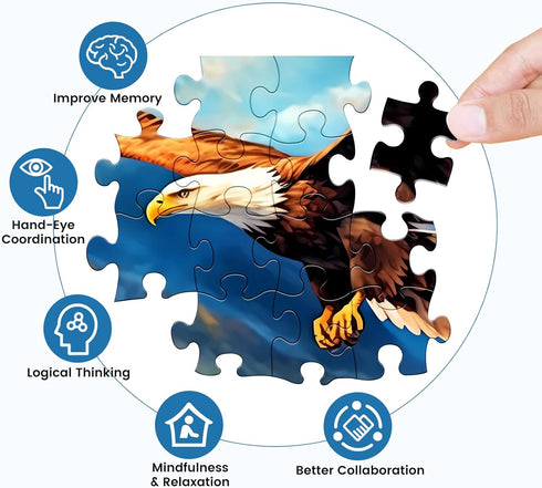 500 Piece Jigsaw Puzzle for Adults, Eagle Puzzles Games, Great Gift for Family, 20.5"X15" for Adult Children Elderly