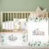 HunnmingRe Baby Safari Animals Crib Bedding Set 3 Pcs Crib Set Baby Blanket,
