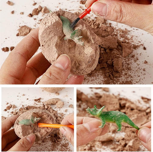 Dino Eggs Dig Kit, 12 Pack Dinosaur Excavation Science Experiments for Kids 4-12, Easter Basket / Stocking Stuffers