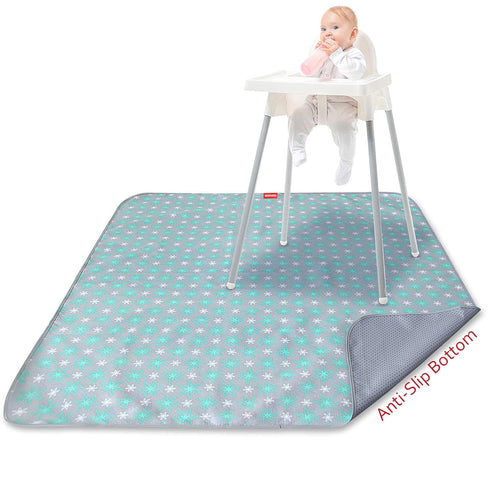 Splat Mat for High Chair, 42x46 Inch, Waterproof Anti-Slip Portable Feeding Table Cloth for Baby Mealtime & Playtime