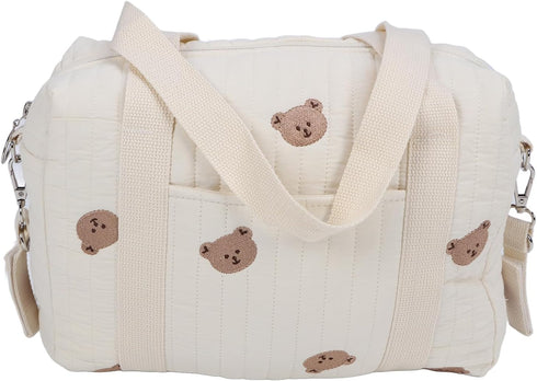 Toys29X26X12CM Focket Baby Stroller Organizer, Universal Large Space Baby Diaper Bag with Zipper, Embroidery Mom