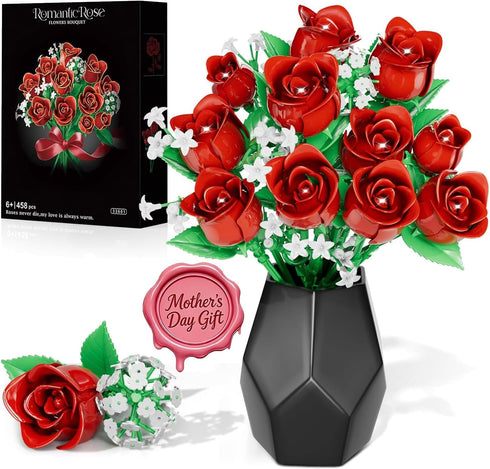 eafzv Mother's Day Roses Flower Bouquet Kit, Red Rose Building Flower Bouquet Kit
