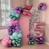 Mermaid Balloon Arch Kit, 122pcs Pink Purple Teal Balloons with Silver Tail Foil Balloon for Birthday Decorations