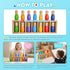 pamexin 7 Family Games for Kids, Wooden Bowling Color Matching Game with Bright Pins and Storage Bag, Family Board