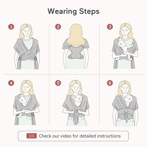 Momcozy 8-35 lbs, Baby Wrap Carrier, Ergonomic Infant Slings for Newborn to Toddler Adjustable Baby Wrap for Adult Fits