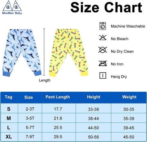 2 Packs MOEMOE BABY Waterproof Diaper Pants for Potty Training Nighttime Diaper Short for Toddler Boys and Girls