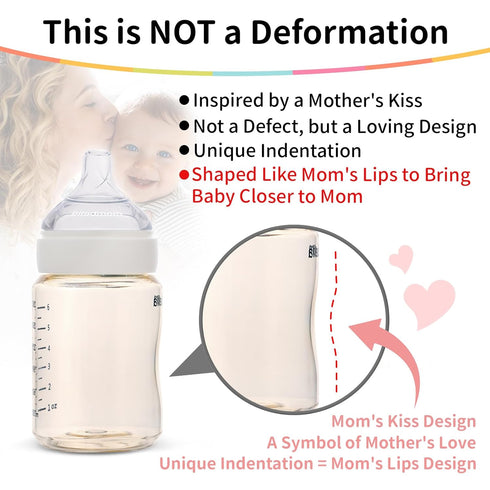 6oz, 0+ Mombella PPSU Baby Bottles Anti Colic Baby Bottle with Slow Soft Silicone Nipple, Milk Bottle for Newborn