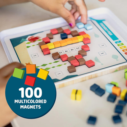 30 4+ Chuckle & Roar Magnetic Puzzle Kit Magnet by Number Edition, Mess-Free Color Matching Activity with Challenges