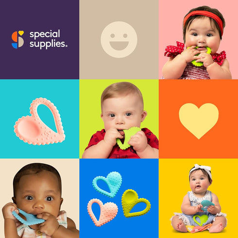 Special Supplies Teether Heart Spoon, Oral Motor Therapy Tools for Babies and Toddlers, BPA Free Silicone, Dual Use