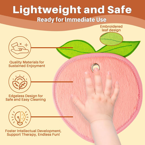FITLZL 10 Sensory Mats, Fruit Shaped, Assorted Textured Sensory Tiles for Kids and Autistic Children, Sensory Toys