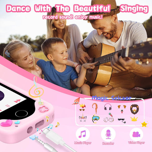 Kids Smart Phone for Girls, Toddler Learning Play Toy Phone with Dual Camera, Game, Music Player, Gifts for Ages 3-10
