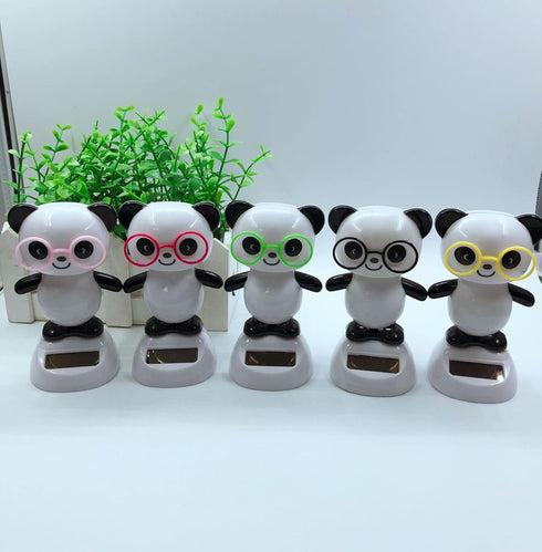 Black and White Solar Dancing Panda Bear Tiger - Shaking Dancing Animal Figurine for Car Interior Home Decor