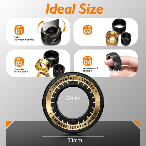 Upgraded Fidget Spinner for Stress Relief Magnetic Fidget Ring Toy with Mechanical Sound Sensory Stress Toys Anxiety