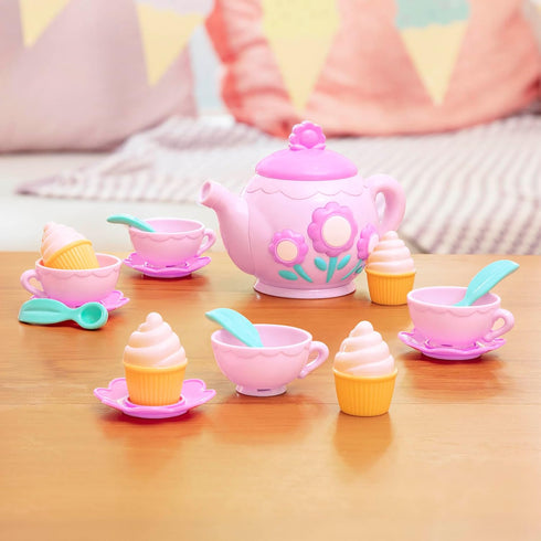 Battat Play Circle Singing Teapot – Toy Food Pretend Play Kitchen Set – 17 Pcs for 3 Years +