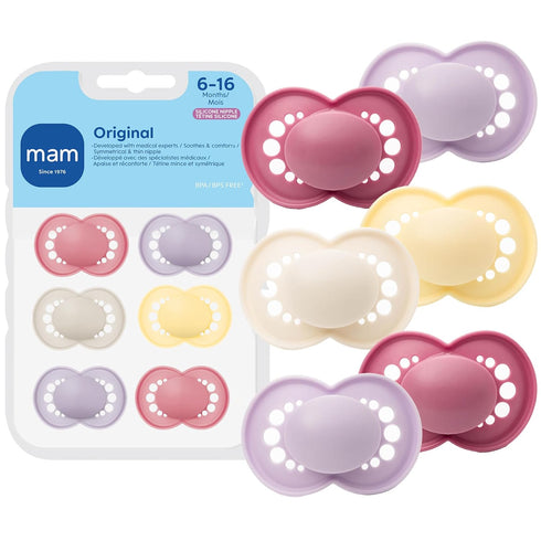MAM Original Matte Baby Pacifiers 6-16 Months, Binky for Newborn Babies, BPA-Free