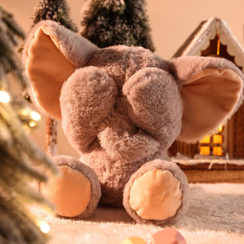 TCBunny Baby Elephant Bedtime Stuffed Animal Plush Toy 11", Kids, Aichie (Grey).