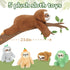 Tezituor Sloth Plush Toy Set of 5, Mommy Sloth Stuffed Animal with 4 Plush Sloth Babies, Gifts for Kids Age 3-9