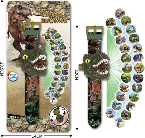 Dinosaur Watch Flashlight Projector Toys, Educational Animal Pattern Torch Gift