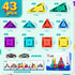 RiteHold 43PCS 2 Set 3-8 Magnetic Tiles for Kids Mini Magnet Tiles Building Toddlers Magnetiles Travel Toys with Case