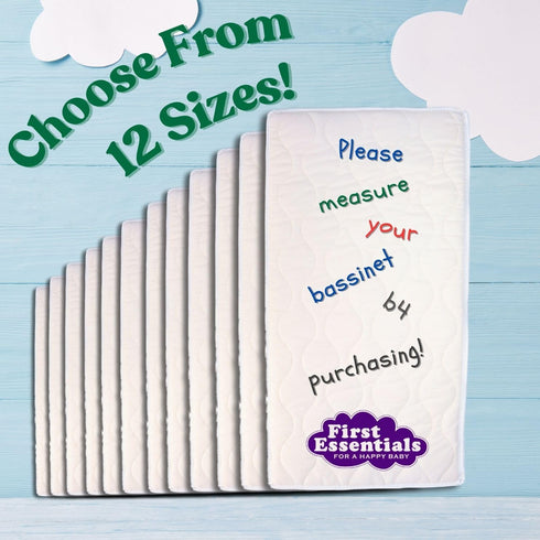 First Essentials 18X36) Bassinet Cradle Mattress Pad (Rectangle, for Newborn Comfort Breathable Easy Clean