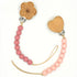 Canjolie Wood Paci Clips 2 Pack for Baby Girl, Premium Flexible Bead Design,