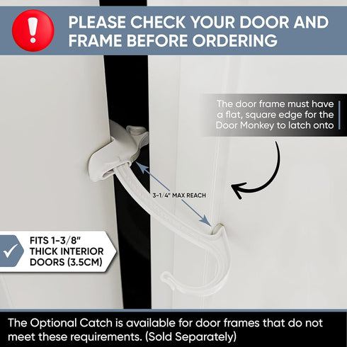 Door Monkey Pinch Child Proof Door Lock & Guard - For Door Knobs & Lever Handles - Easy to Install - No Tools or Tape