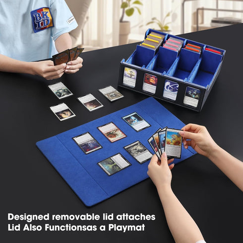 FTSFVOE Commander 3000+ 24 Trading Card Storage Box for - Card Deck Box with Removable Cover, Colorful Divider Tabs