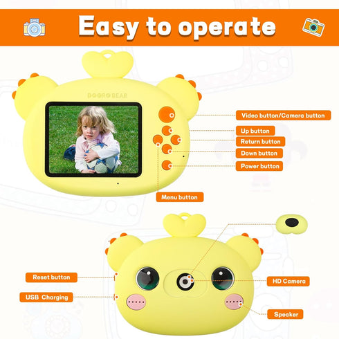 Kids Camera Toys for Girls Boys - Digital Video Camcorder for Children, Best Christmas Birthday Gift for Ages 3-8 (Blue)