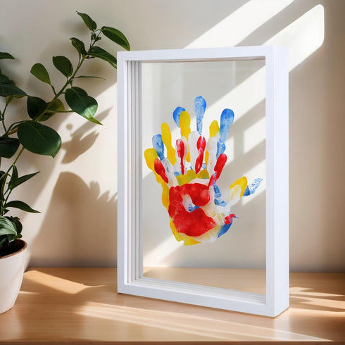 MLDWRONGYAOZ 4 12 Colors&12 Family Handprint Frame Kit for with Paint Pens,Fun DIY Craft Art Print Handprint Keepsake