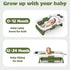 0-24 Collapsible Baby Bathtub for Newborn to Toddler, Portable Baby Bath Tub with Floating Cushion and Thermometer