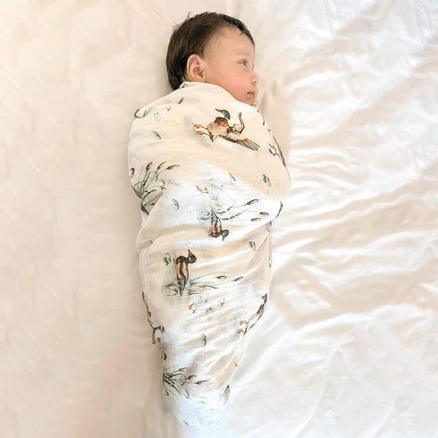 70% 30% 47 47 inches LifeTree Muslin Swaddle Blankets, Baby Swaddling Wrap Nursery Receiving Blanket for Boys & Girls