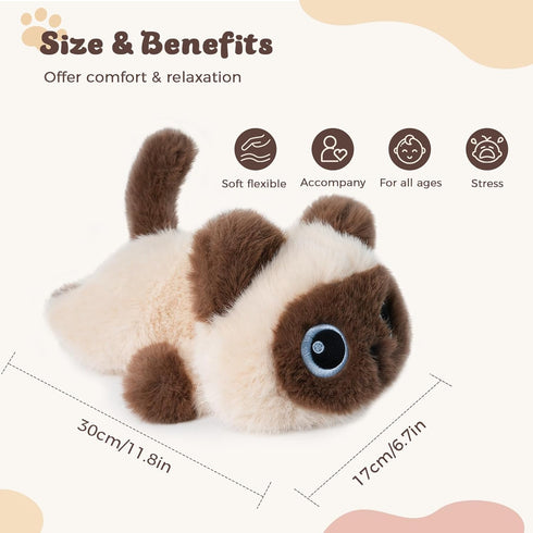 1.9lbs YOUBLEK Weighted Stuffed Animals Siamese Cat - Siamese Cat Plush Toy, Cute cat Stuffed Animal Cuddle Plushies