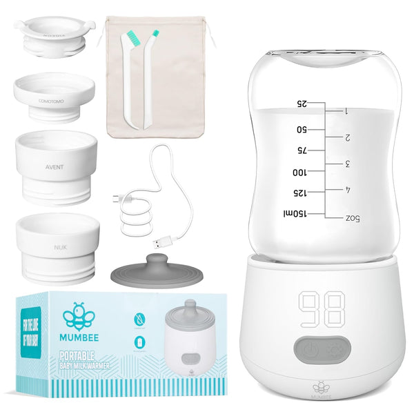 MUMBEE Portable Bottle Warmer for Travel with Fast 4 Heat Settings & Burn