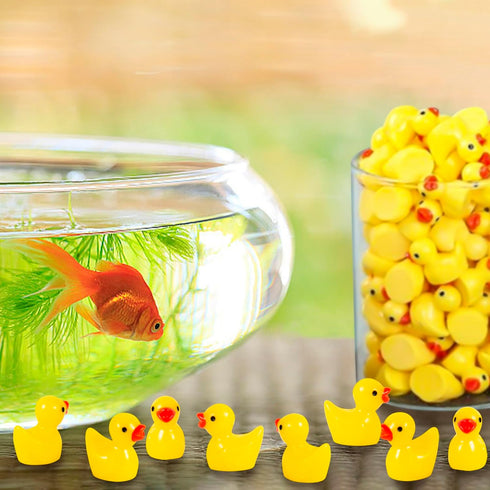 ONLYFU 1000Pcs Mini Resin Ducks Bulk Tiny Duck Figurine for Fairy Garden Landscape Aquarium Potted Plant Easter