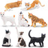 Toymany 8PCS Realistic Cat Figurines - Educational Cat Figures Toy Set, Kitten Easter Eggs, Cake Topper Gift