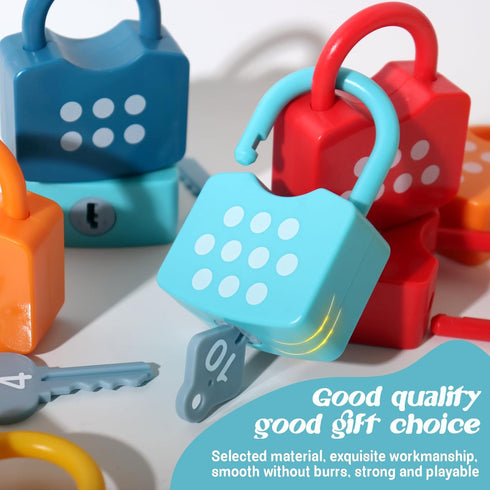 Counting 3 4 5 Dinhon Kids Learning Locks with Keys Numbers Matching & Montessori Educational Toys for Ages Boys